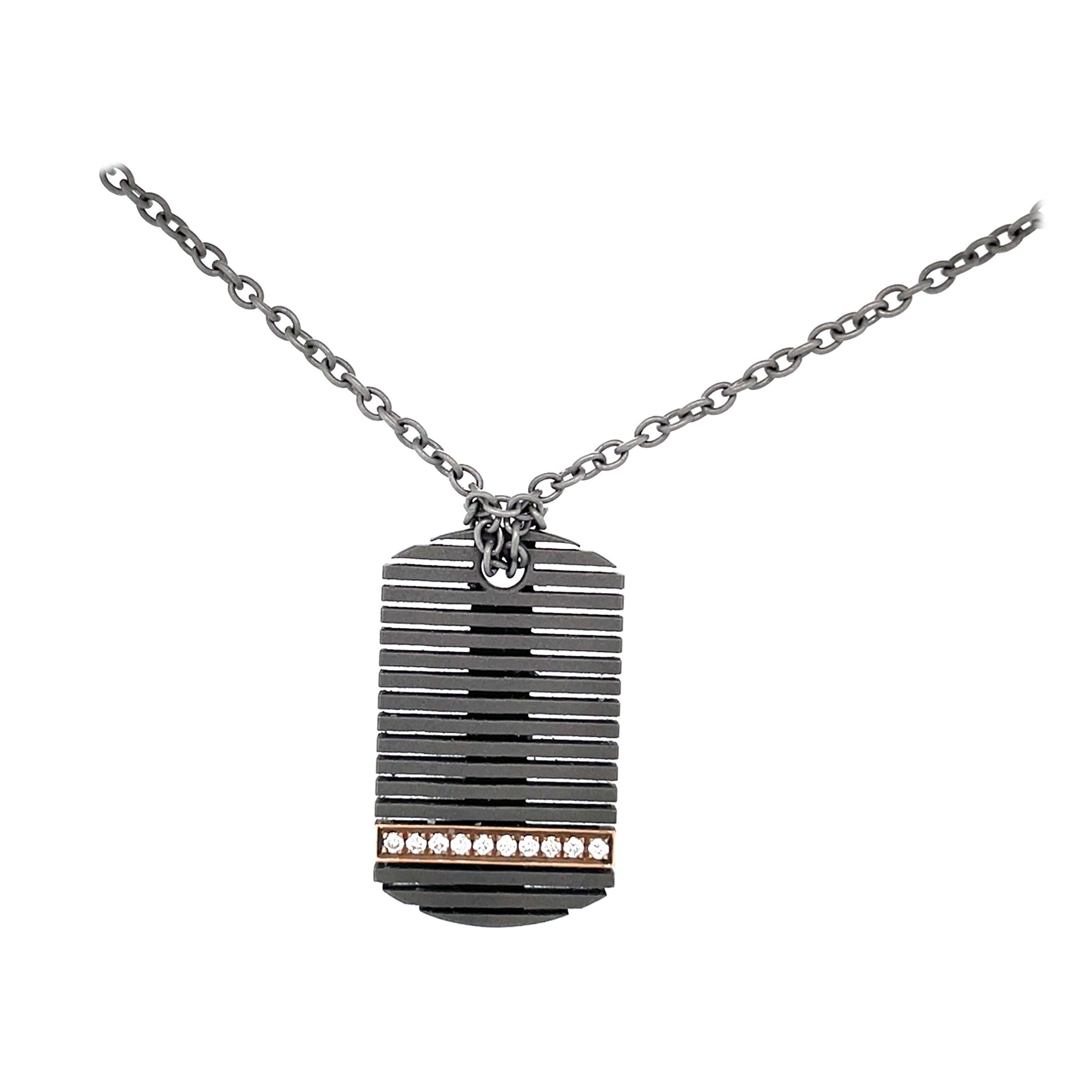 Men
s Titanium Black Diamond Pendant