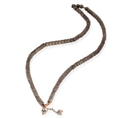 Men's Titanium Necklace, Cuby Line, Titanium Skull and 9KT Red Gold Clasp