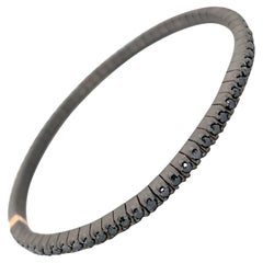 Herrenarmband Titan Rose Gold Schwarz Diamanten
