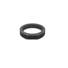 Anillo de titanio con diamante negro redondo para hombre