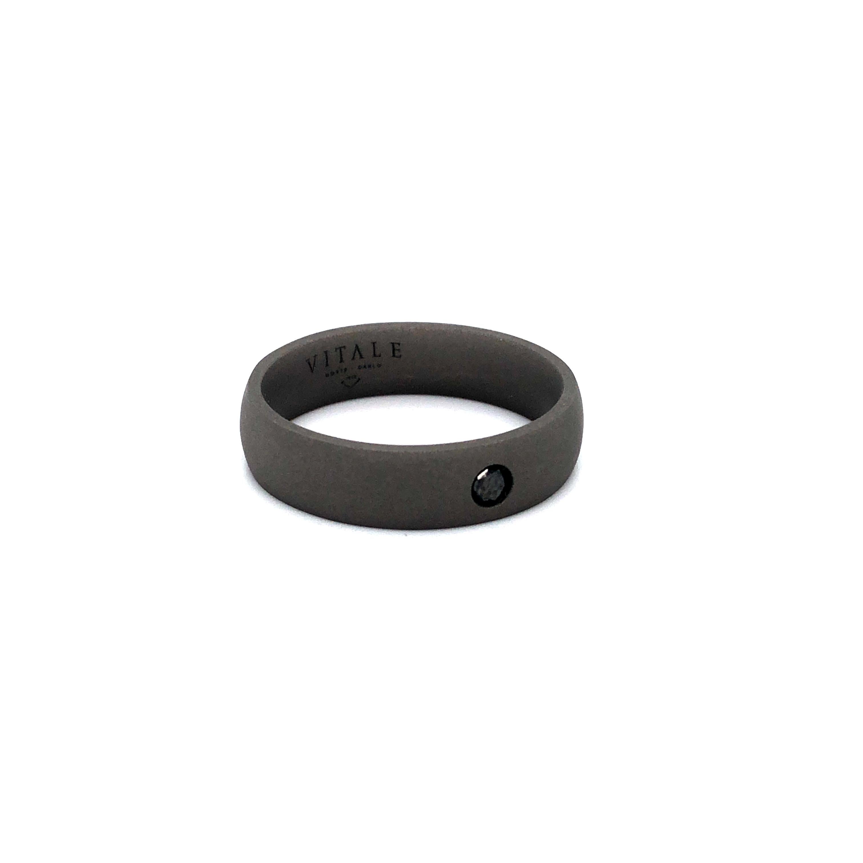 Runder schwarzer Diamantbandring aus Titan für Herren (Rundschliff)
