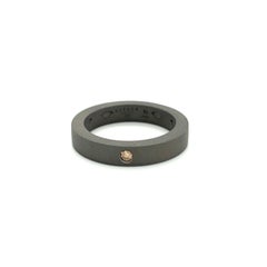 Men's Titanium Round Brown Diamond Band Ring