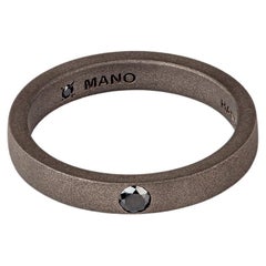 Men's Titanium Solitaire with 10-Point Black Diamond