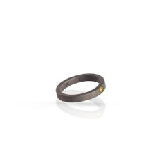 Men's Titanium Solitaire with 10-Point Yellow Diamond