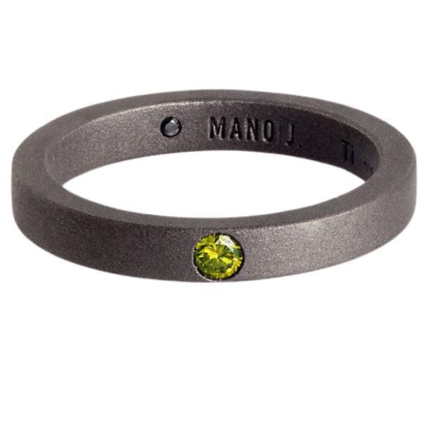 Men's Titanium Solitaire with 10-Point Yellow Diamond For Sale