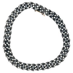 Men's Titanium White Diamond Chain Bracelet