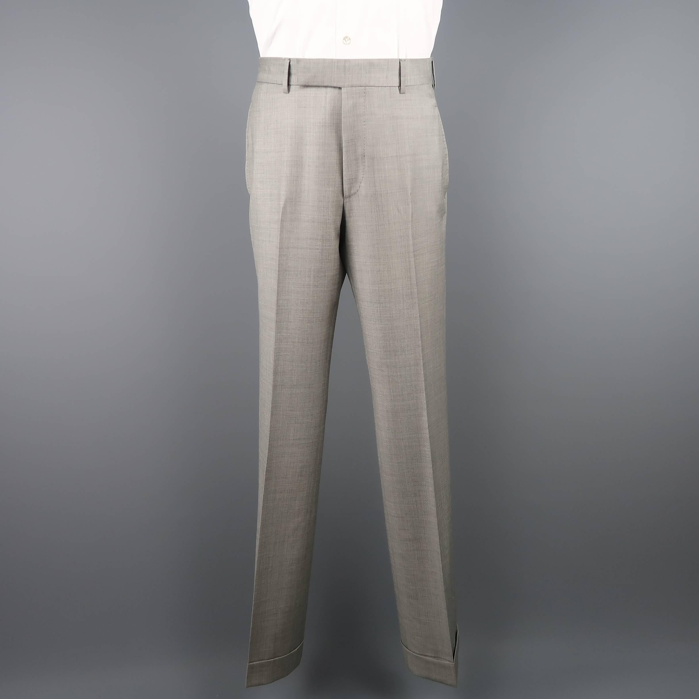 Herren-Anzug aus hellgrauer Wolle mit 2 Knöpfen und Revers von Tom Ford 5