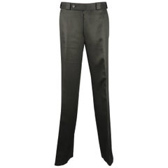 Men's TOM FORD Size 31 Forest Green Heavy Linen Dress Pants
