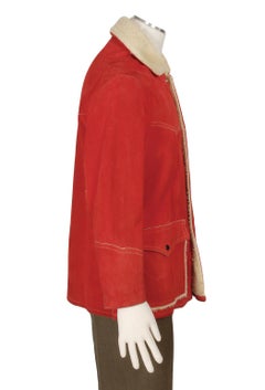Veste de ranch western pour homme Tomato J Bar C en daim avec doublure en daim et doublure en toile - 42, années 1960