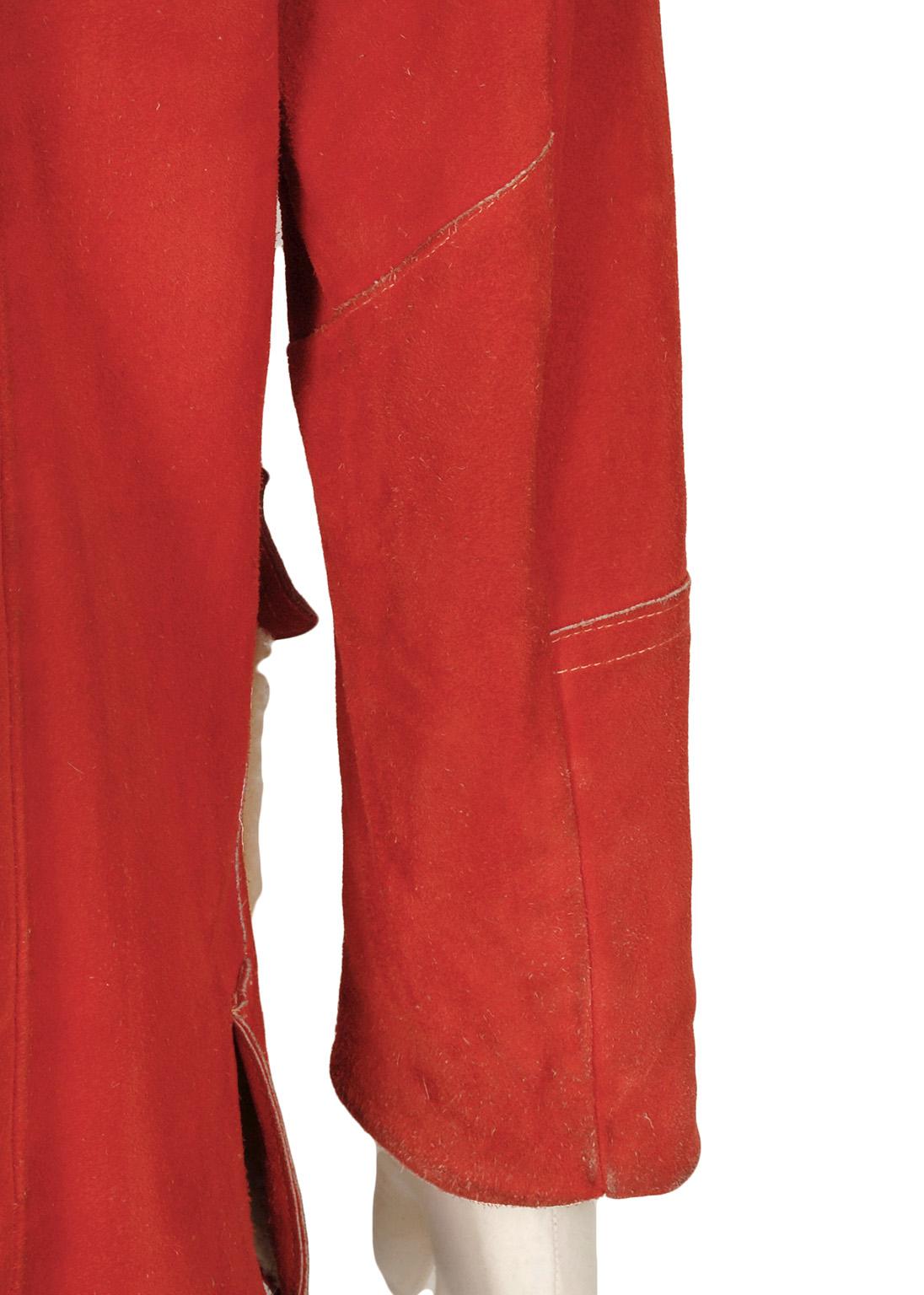Men's Tomato J Bar C Suede Western Wear Chore Jacket w Fleece Lining – 42, 1960s For Sale 2