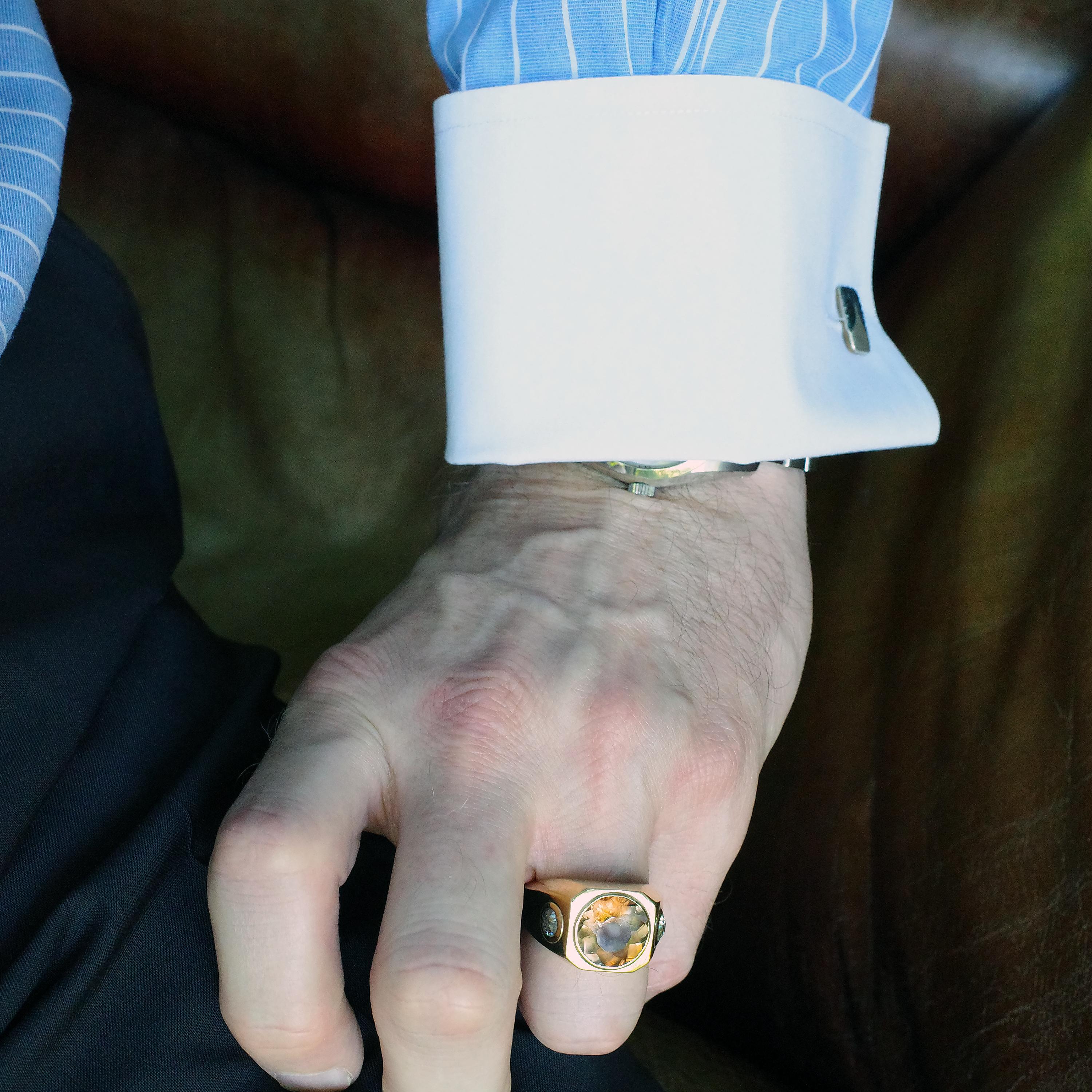 Men's Precious Topaz Ring in Whiskey is Ruggedly Handsome 4