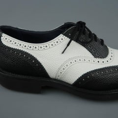 Men's TRICKER'S x JUNYA WATANABE Size 10 Black & White Leather Brogue Lace Up