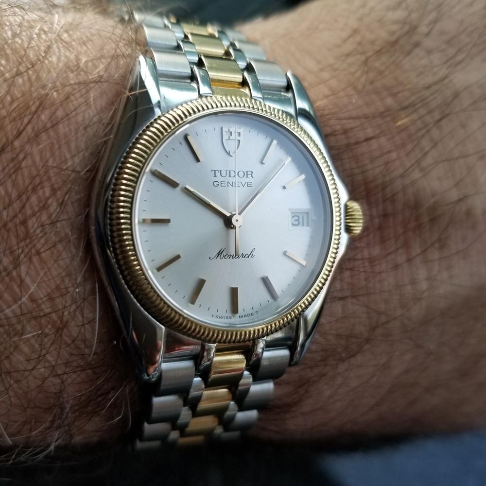 Herren Tudor Monarch 15733 18k Gold und SS Quarz datiert ca. 1990er Jahre Schweizer LV954 8