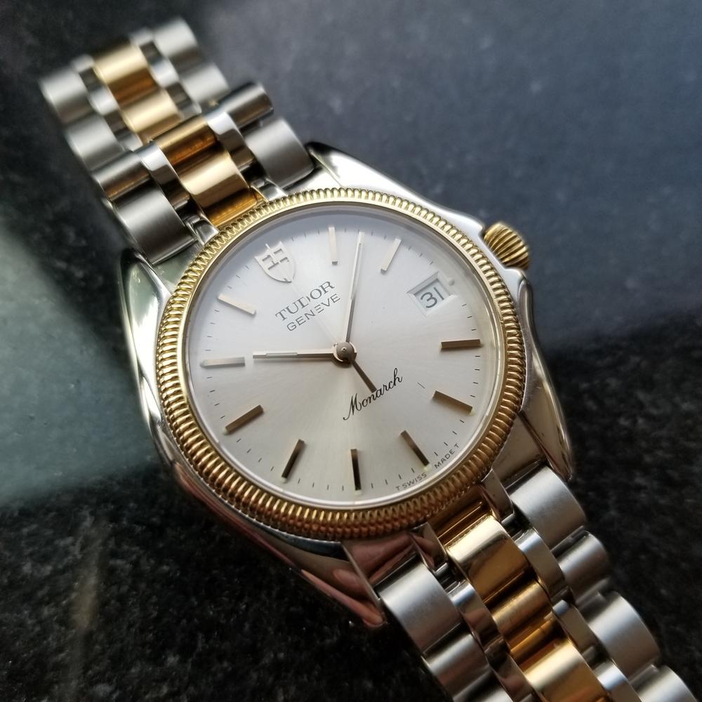 Herren Tudor Monarch 15733 18k Gold und SS Quarz datiert ca. 1990er Jahre Schweizer LV954 im Zustand „Hervorragend“ in Beverly Hills, CA