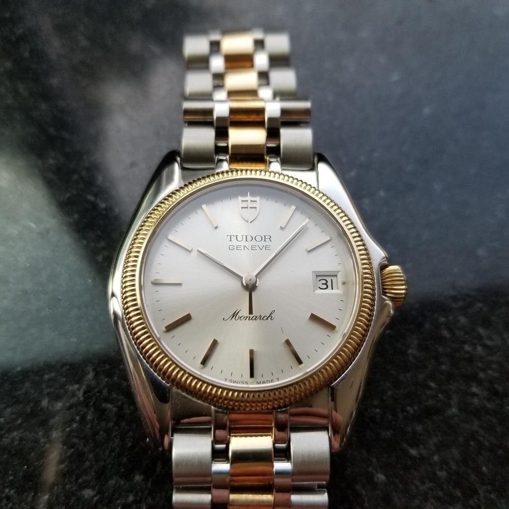 Herren Tudor Monarch 15733 18k Gold und SS Quarz datiert ca. 1990er Jahre Schweizer LV954 1