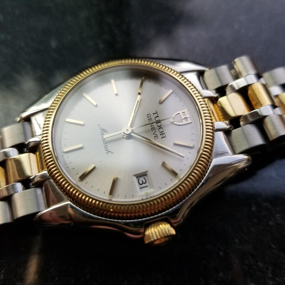 Herren Tudor Monarch 15733 18k Gold und SS Quarz datiert ca. 1990er Jahre Schweizer LV954 2