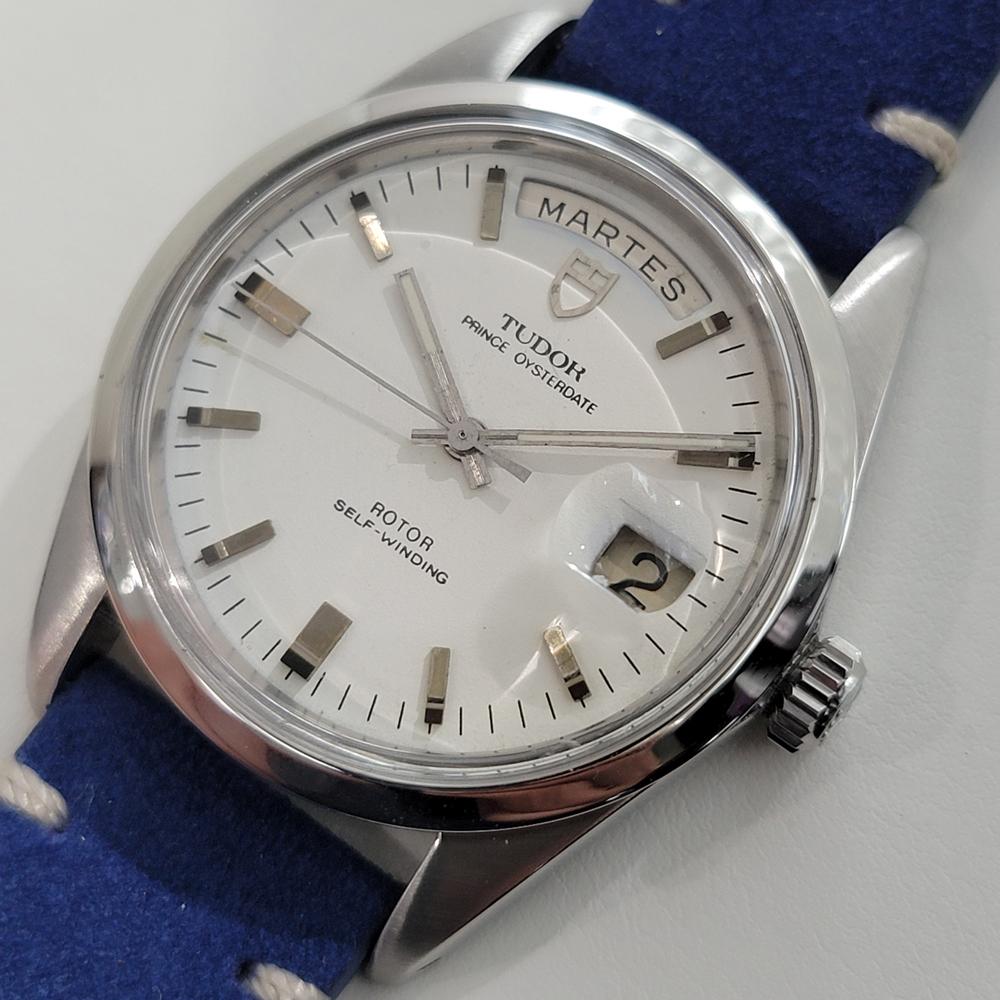 Herren Tudor Oyster Prince 7017/0 Datum Tag Jumbo 38mm Automatik 1960er Jahre Schweizer RA252B im Zustand „Hervorragend“ in Beverly Hills, CA