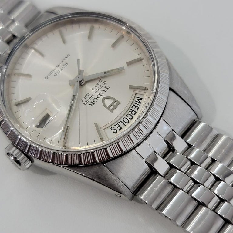 Mens Tudor Oyster Prince Ref 94510 Date Day 36mm Automatic 1980s Swiss RA251S For Sale at 1stDibs