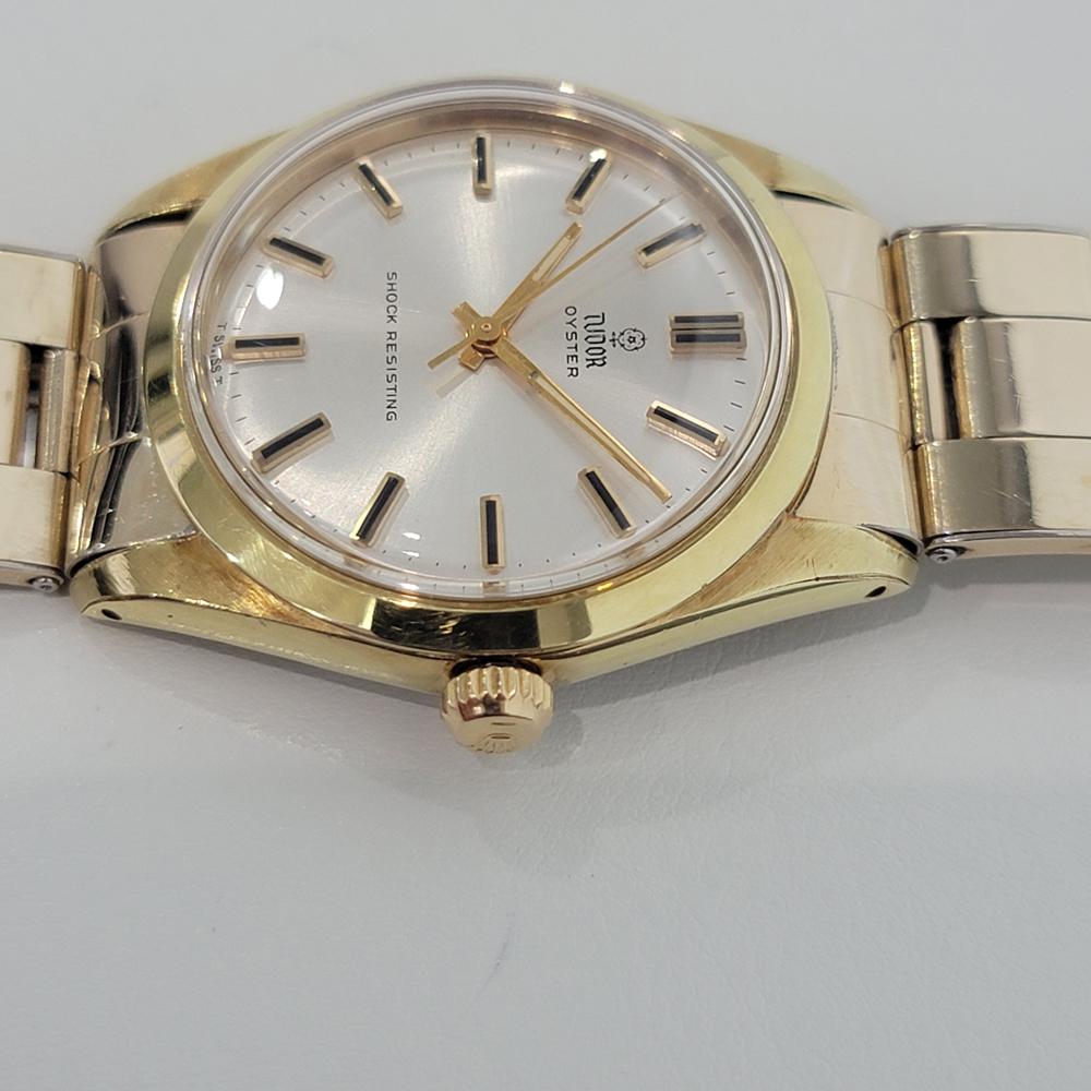 Mens Tudor Oyster Ref 7991/1 Gold-Capped Hand Wind 1970s Vintage RA201 In Excellent Condition In Beverly Hills, CA