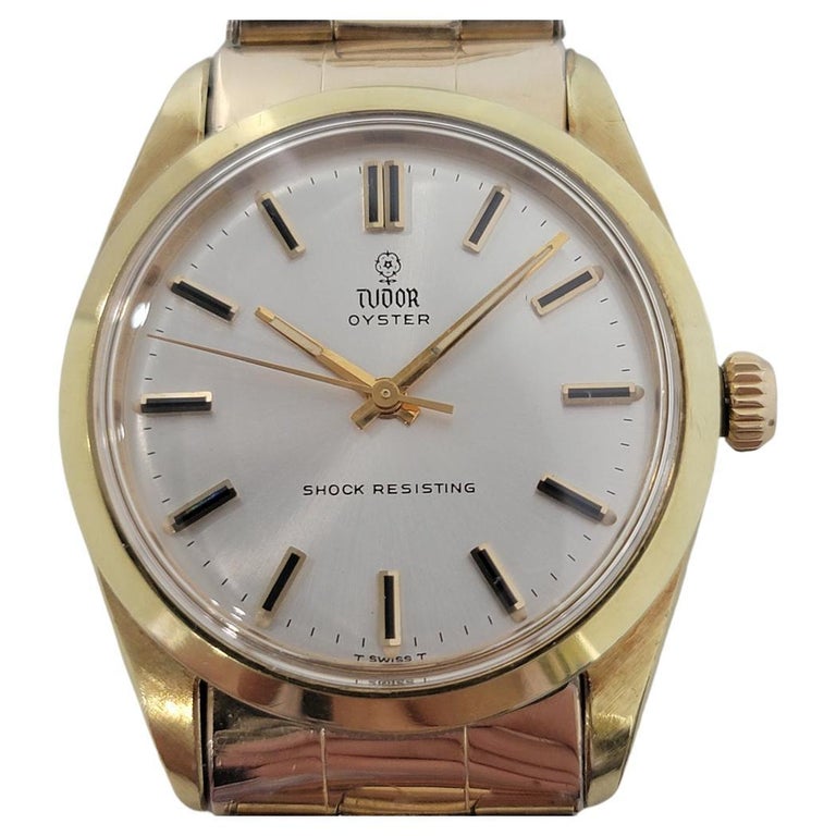 Montre Tudor Vintage Oyster - Remontage Manuel, Acier, Cadran Blanc, Bracelet Cuir