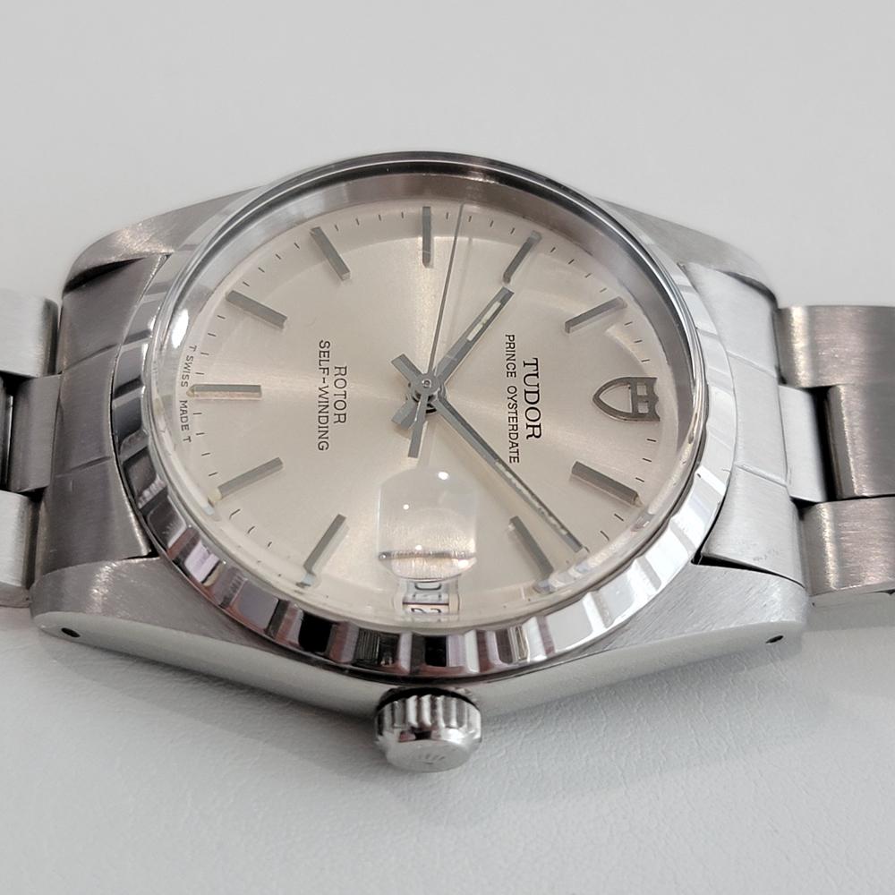 Mens Tudor Prince Oysterdate 74020 Automatic with Box 1990s All Original RA308 In Excellent Condition In Beverly Hills, CA