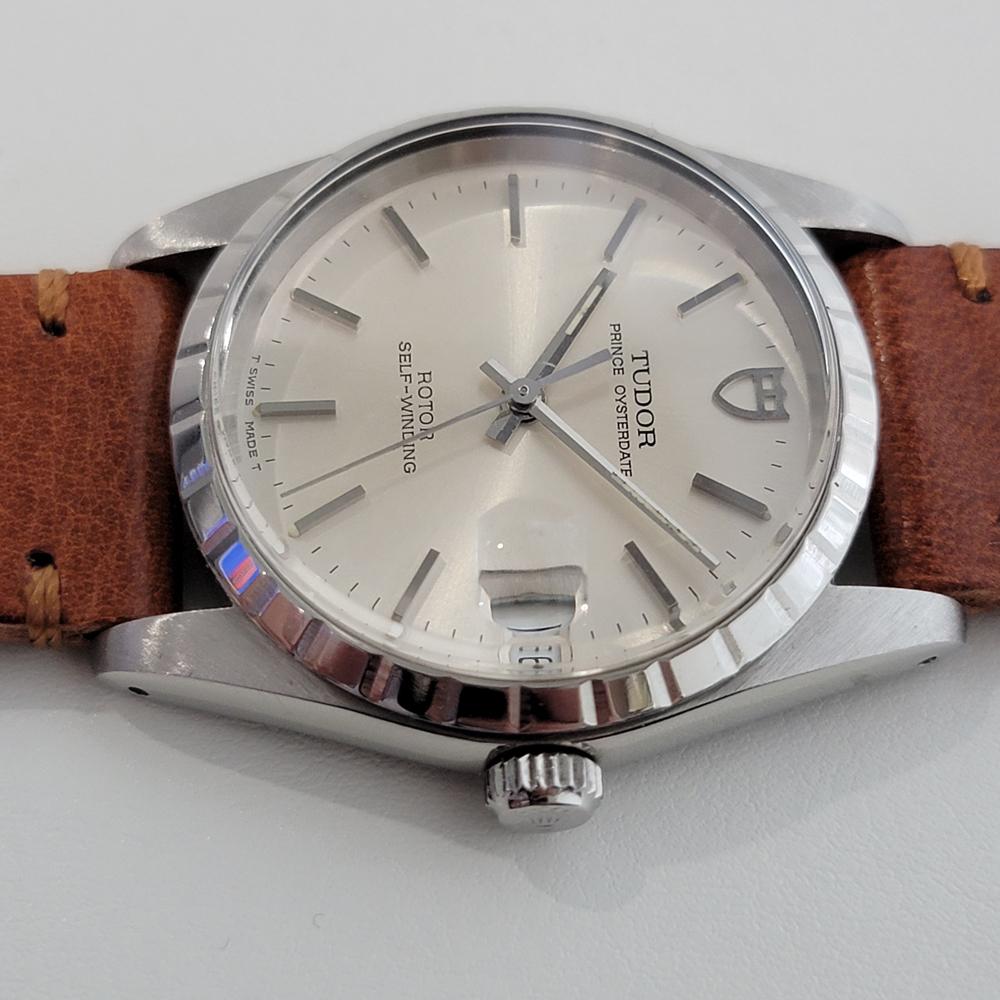 Mens Tudor Prince Oysterdate 74020 Automatic W Box 1990s RA308T In Excellent Condition In Beverly Hills, CA