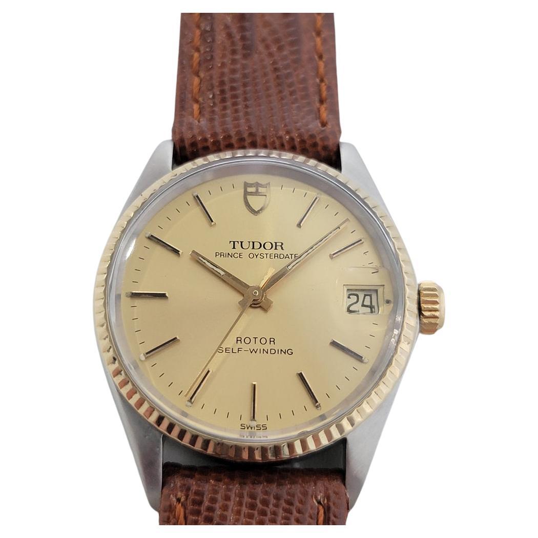 Mens Tudor Prince Oysterdate Ref 75403 14k SS Automatic 1980s Swiss RA309 For Sale