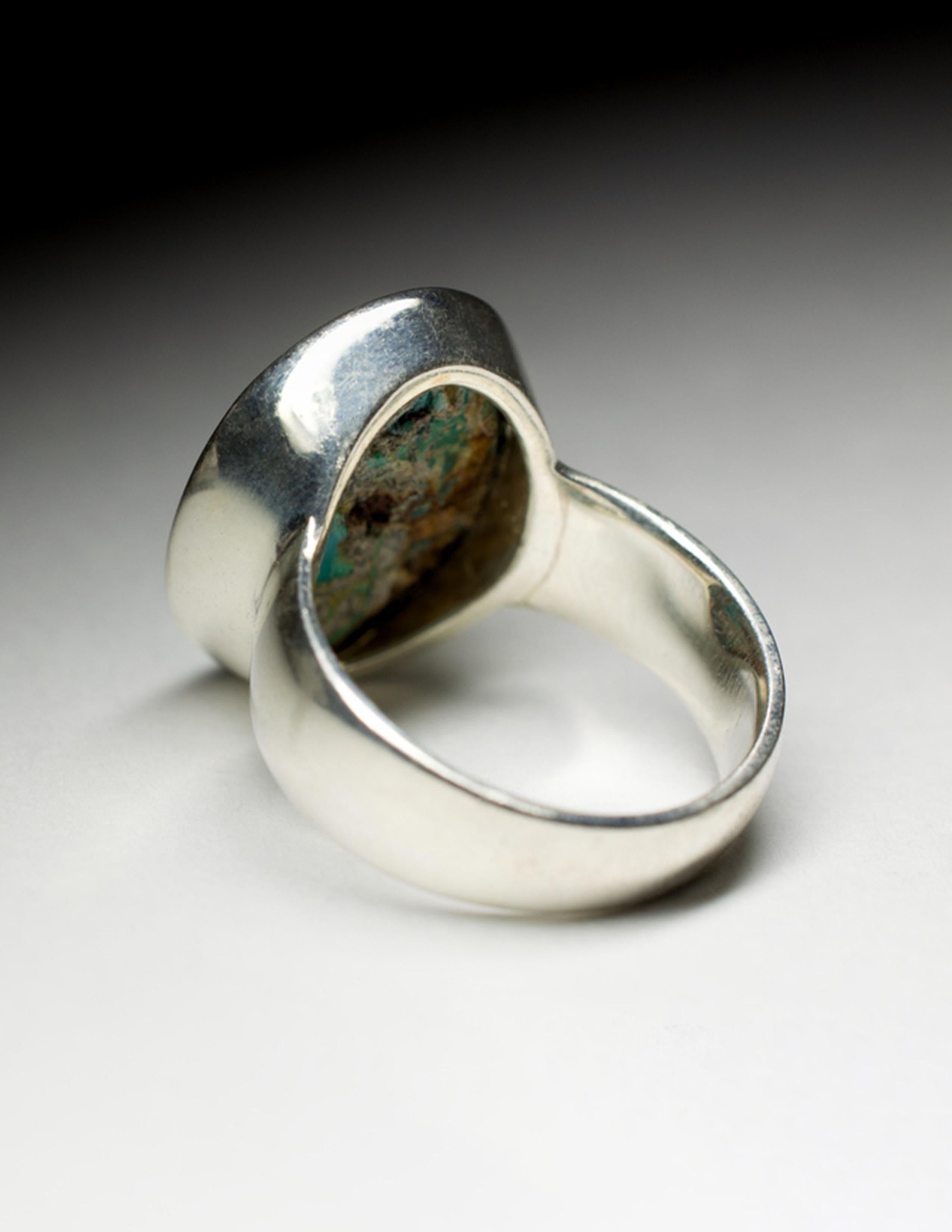 Herren Türkis Silber Ring Blau Grün Oval Cabochon Edelstein Unisex-Schmuck 3