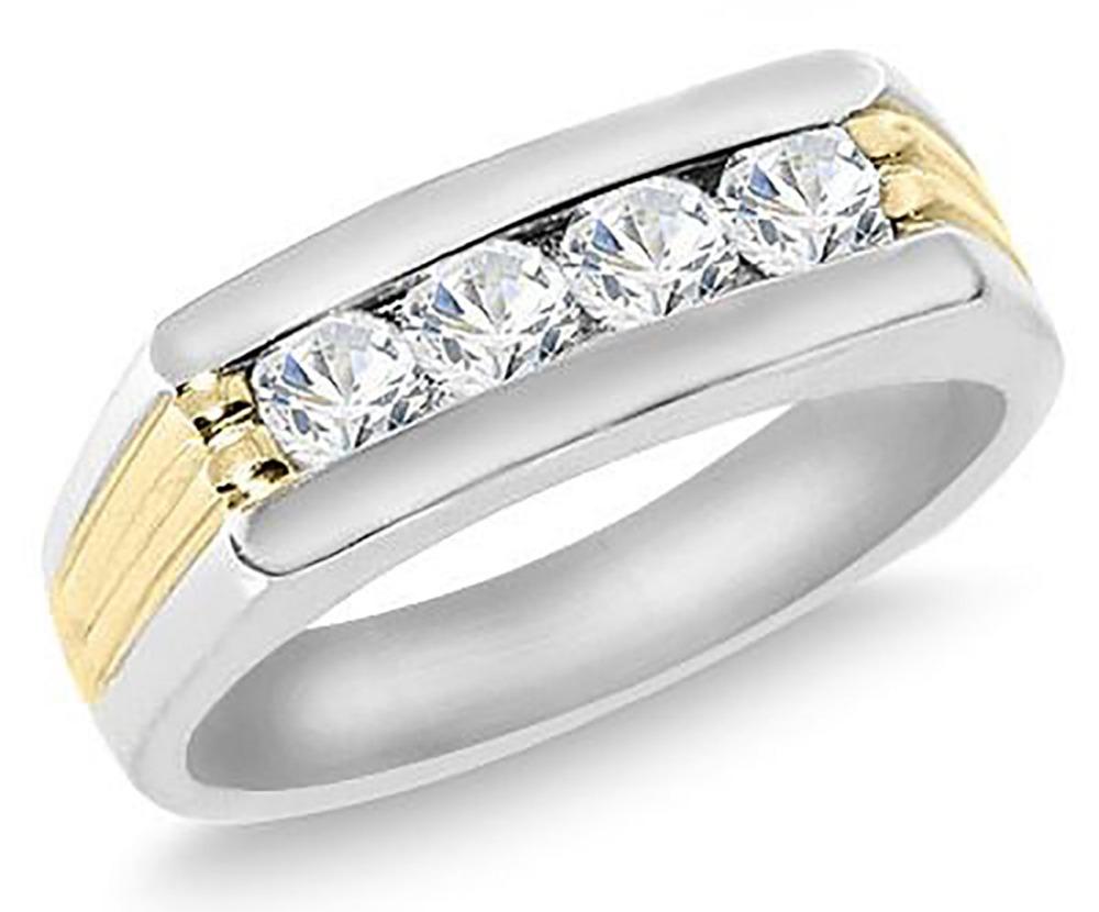 For Sale:  Men's Two Tone Diamond Ring 0.45 Ct. Tw 4