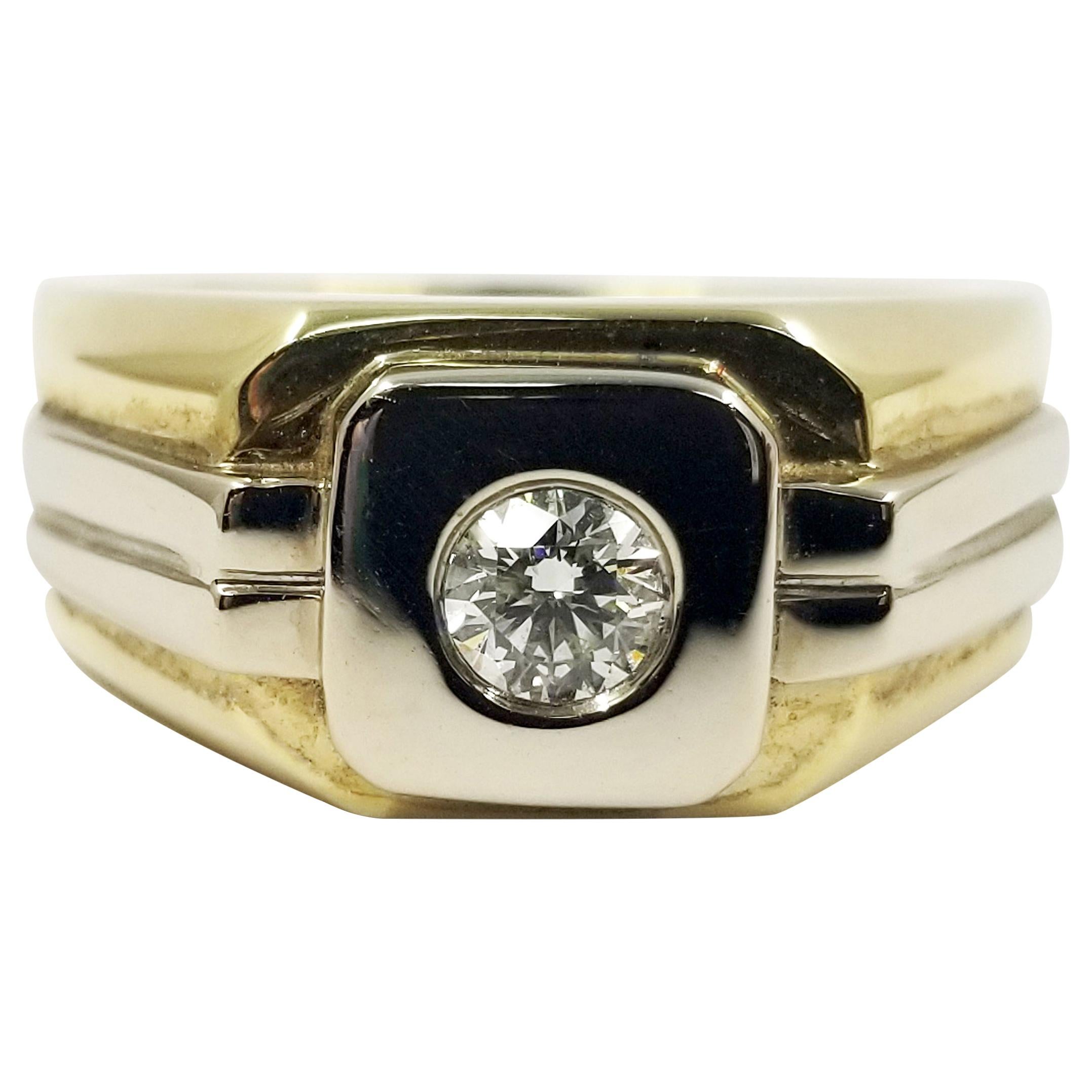 Men's Two-Tone Diamond Solitaire Ring
