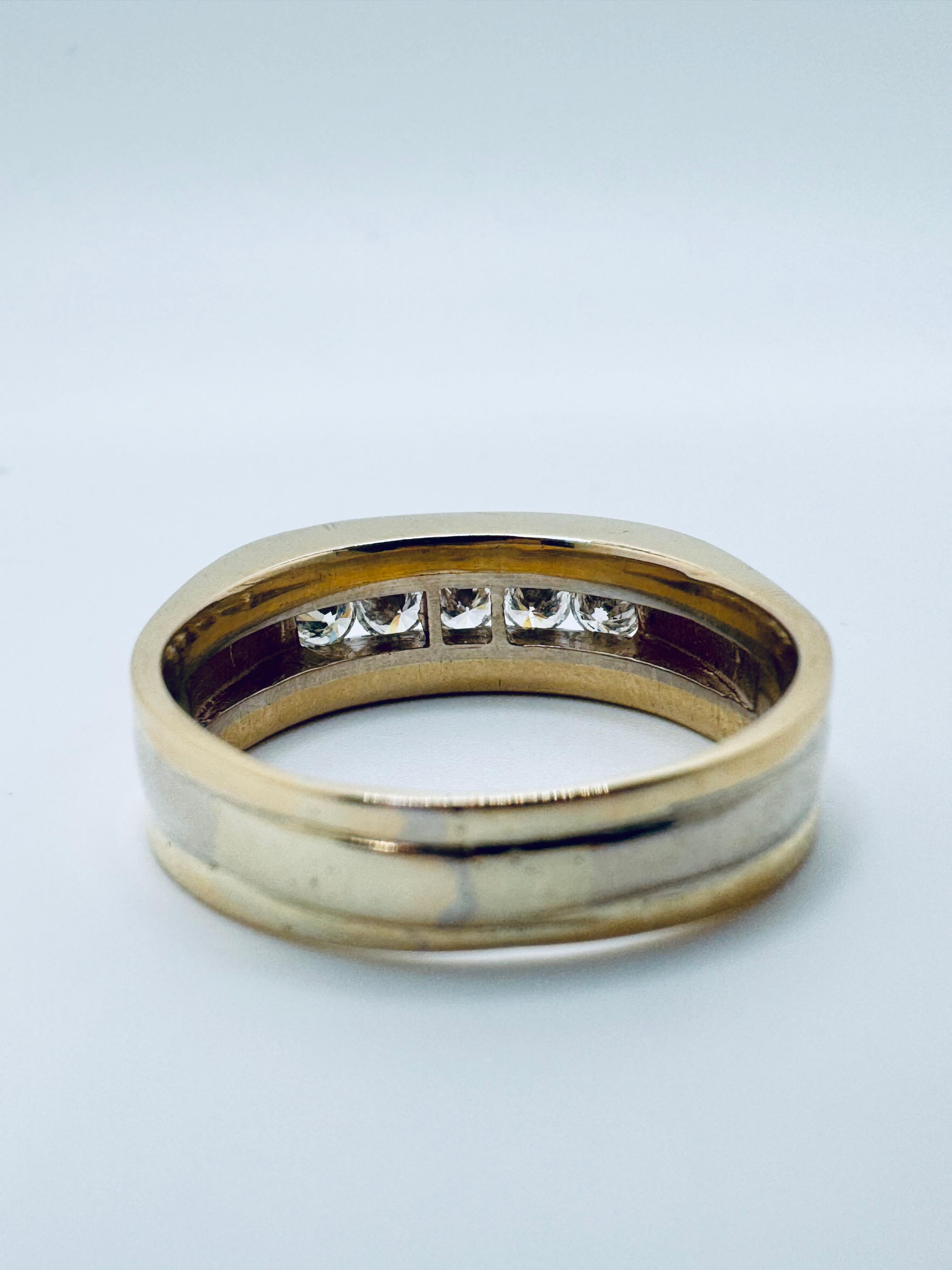 Men’s Two-Toned Channel Set Diamond Wedding Band en venta 1