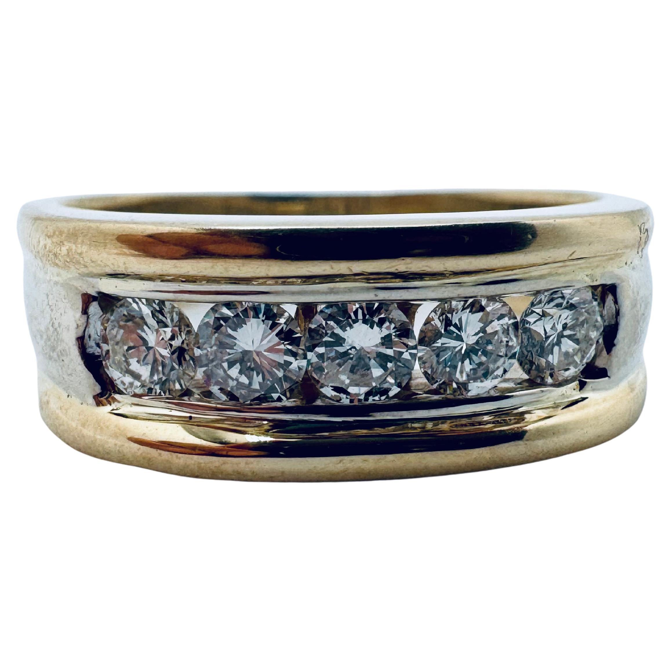 Men’s Two-Toned Channel Set Diamond Wedding Band