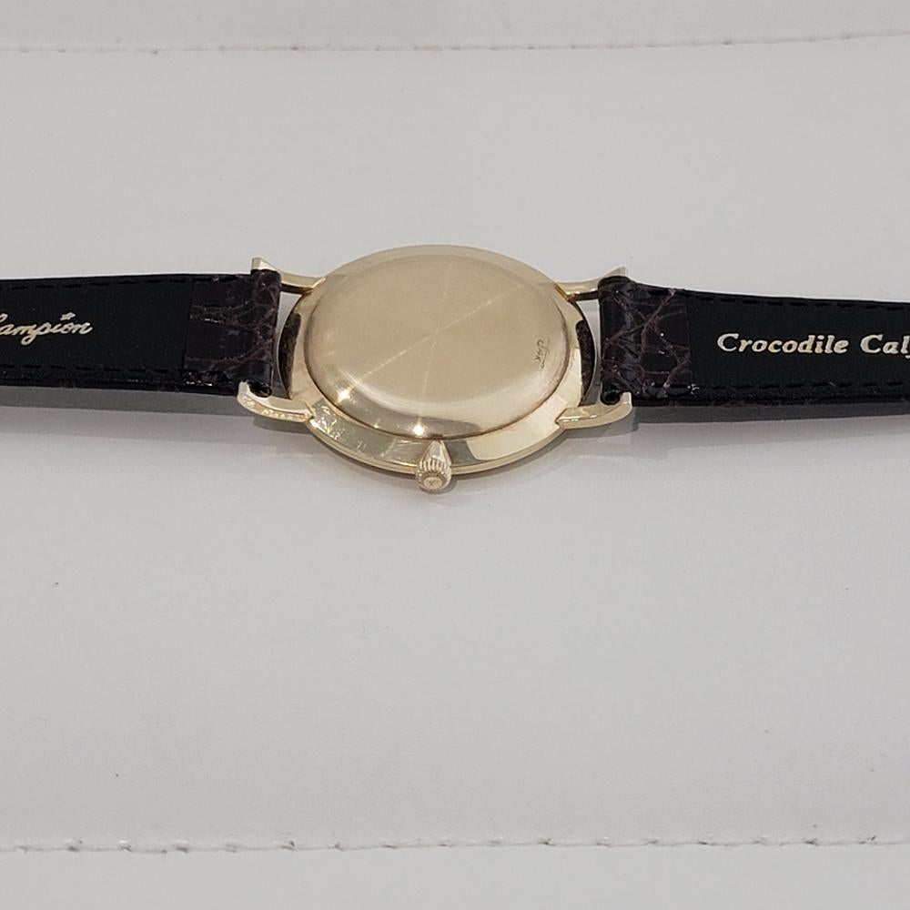 Mens Ulysse Nardin Chronometer 14k Gold Manual Wind 1960s Vintage Swiss RA497 For Sale 5