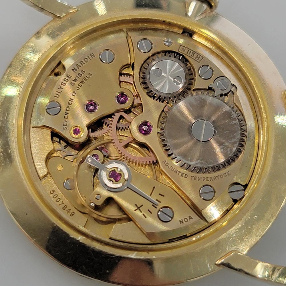 Mens Ulysse Nardin Chronometer 14k Gold Manual Wind 1960s Vintage Swiss RA497 For Sale 6