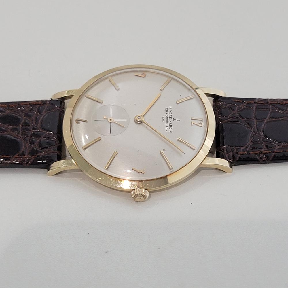 Men's Mens Ulysse Nardin Chronometer 14k Gold Manual Wind 1960s Vintage Swiss RA497 For Sale