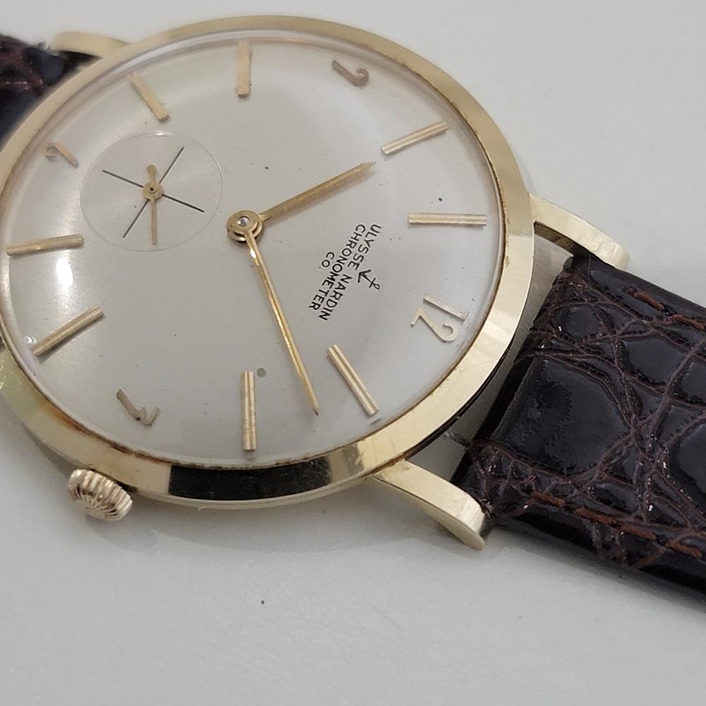 Mens Ulysse Nardin Chronometer 14k Gold Manual Wind 1960s Vintage Swiss RA497 For Sale 1