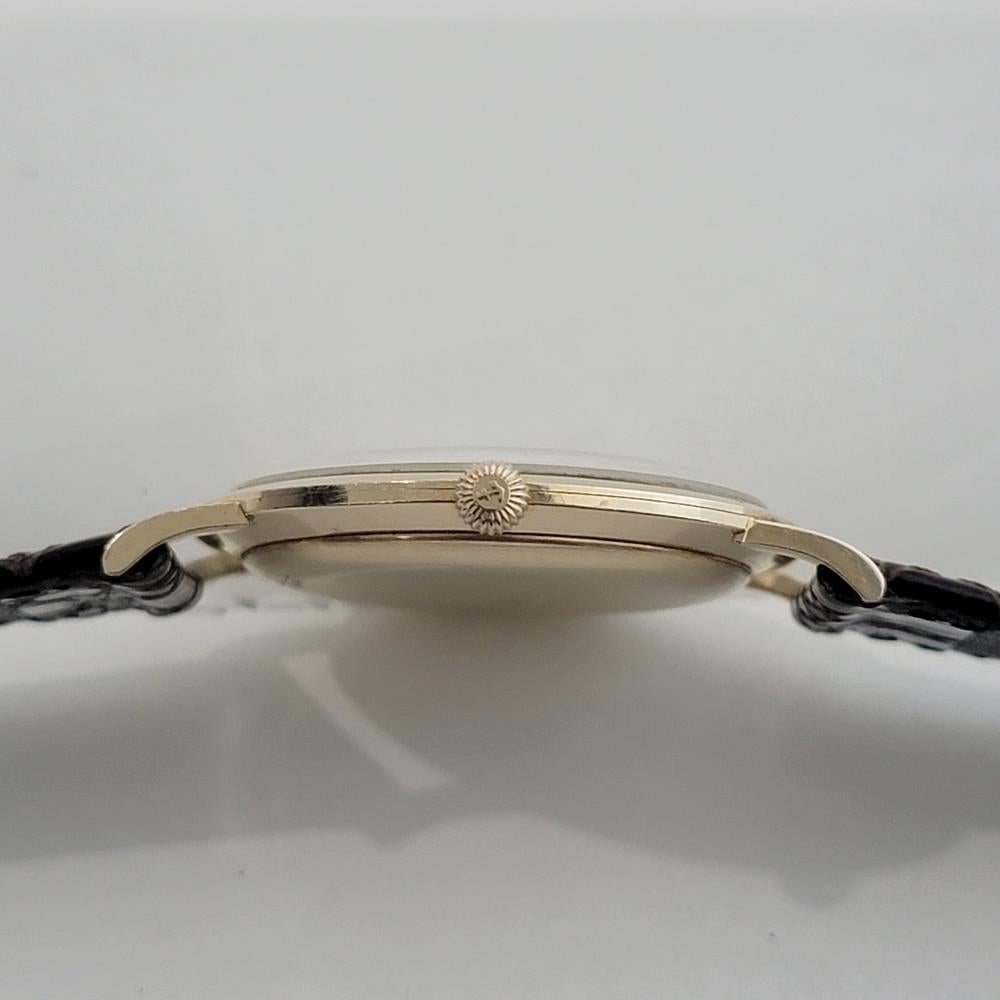 Mens Ulysse Nardin Chronometer 14k Gold Manual Wind 1960s Vintage Swiss RA497 For Sale 4