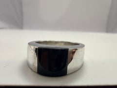 Mens unique modern onyx diamond ring 18KT gold