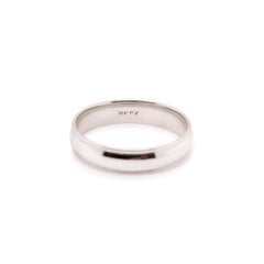 Men's Unique Solid 14K White Gold Wedding Band