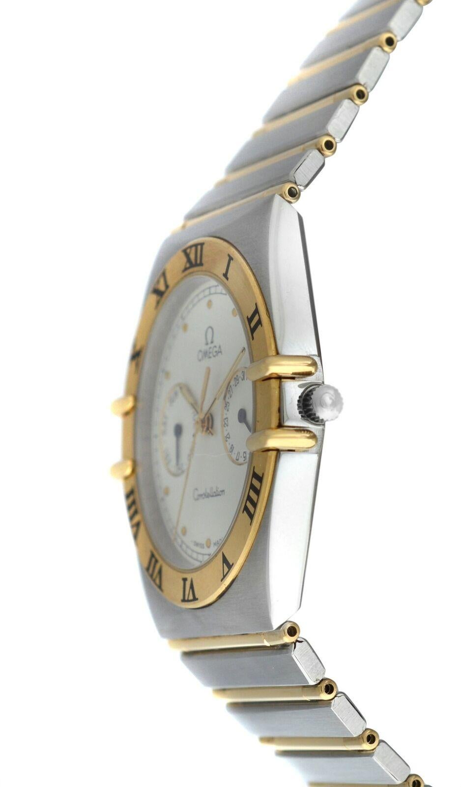 Brand	Omega
Model	Constellation3961069
Gender	Men's Unisex
Condition	Pre - Owned
Movement	Quartz 
Case Material	Stainless Steel & 18K Yellow Gold
Bracelet / Strap Material	Stainless Steel  & 18K Yellow Gold
Clasp / Buckle Material	Stainless Steel  