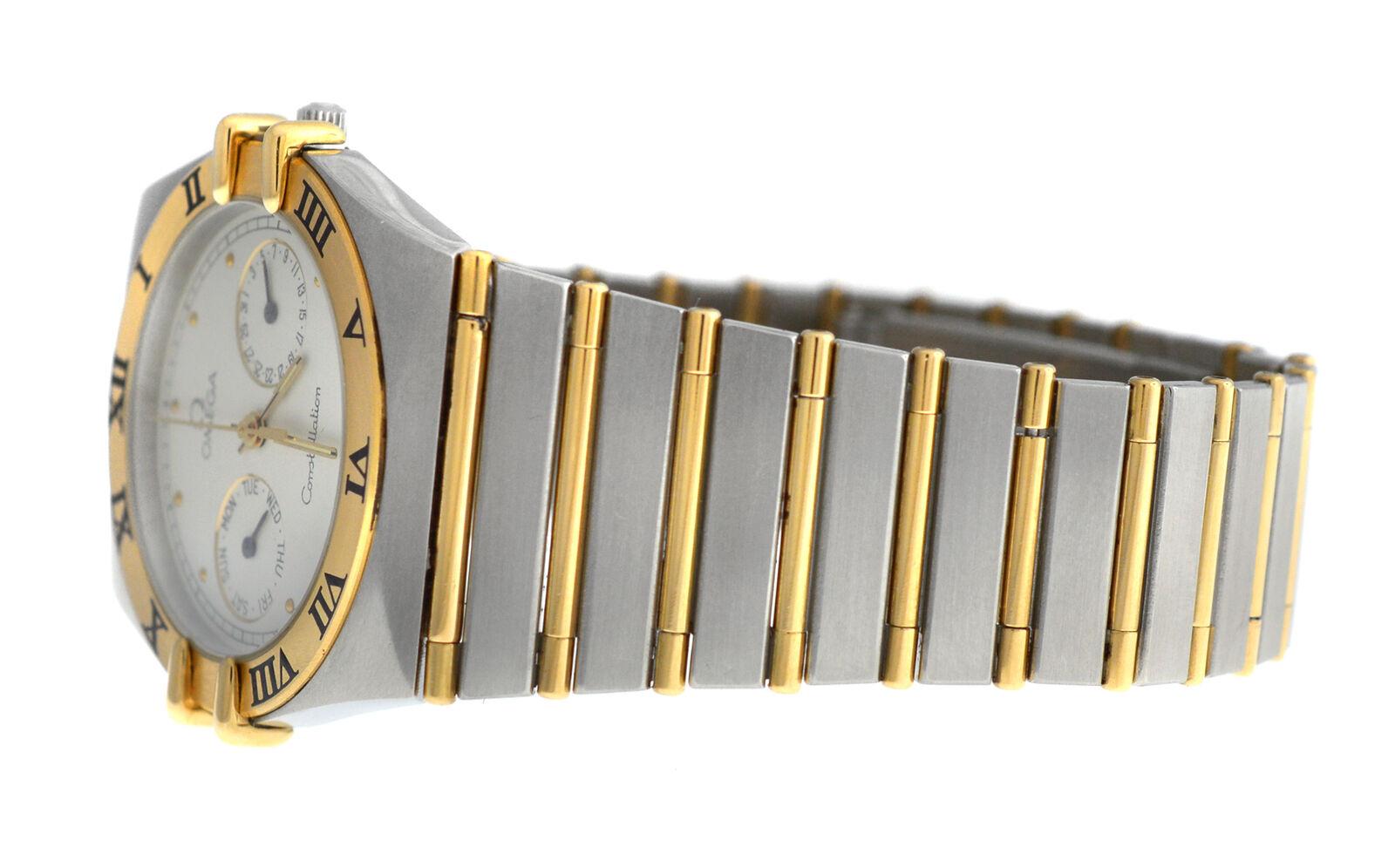 Men's Unisex Omega Constellation 3961069 Day Date Full Bar Gold Watch 2