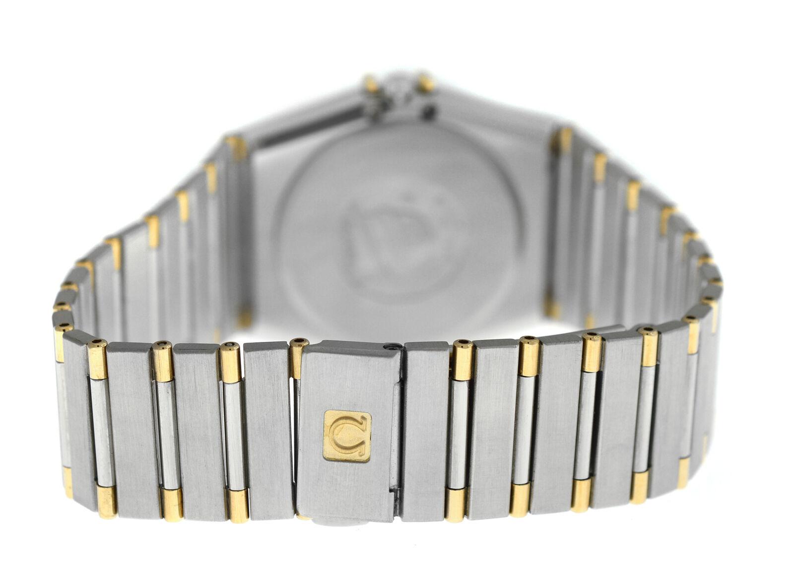 Men's Unisex Omega Constellation 3961070 Day Date Half Bar Gold Watch 1