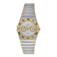 Men's Unisex Omega Constellation 3961070 Day Date Half Bar Gold Watch