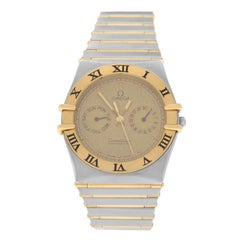 Men's Unisex Omega Constellation Manhattan Full Bar Gold Watch