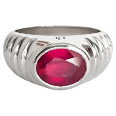 Bague unisexe pour hommes avec rubis véritable
