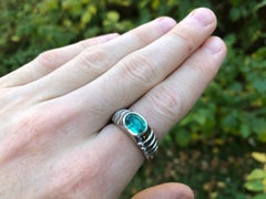 Mens, Unisex Ring with Genuine Emerald