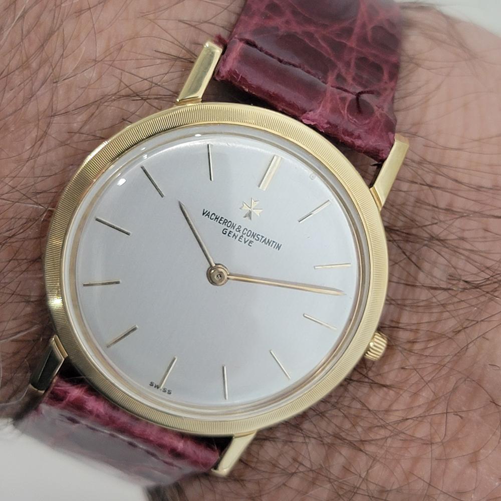 Mens Vacheron Constantin 6351 Geneve 18k Gold 33mm Ultra Thin Manual 1970s RA472 10