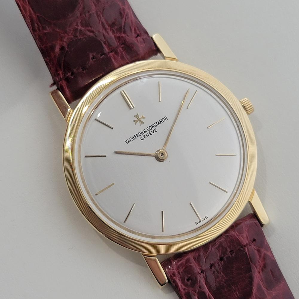 Mens Vacheron Constantin 6351 Geneve 18k Gold 33mm Ultra Thin Manual 1970s RA472 In Excellent Condition In Beverly Hills, CA