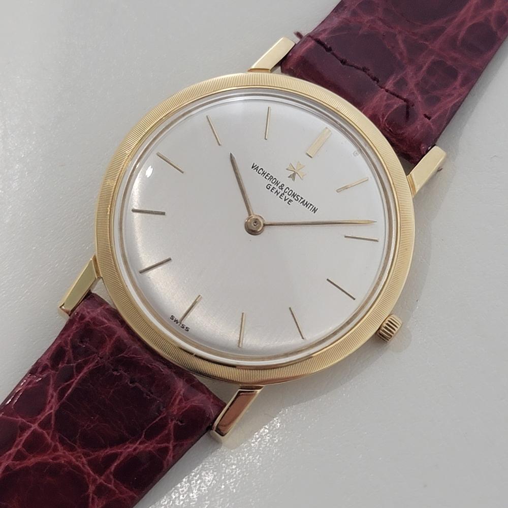 Men's Mens Vacheron Constantin 6351 Geneve 18k Gold 33mm Ultra Thin Manual 1970s RA472