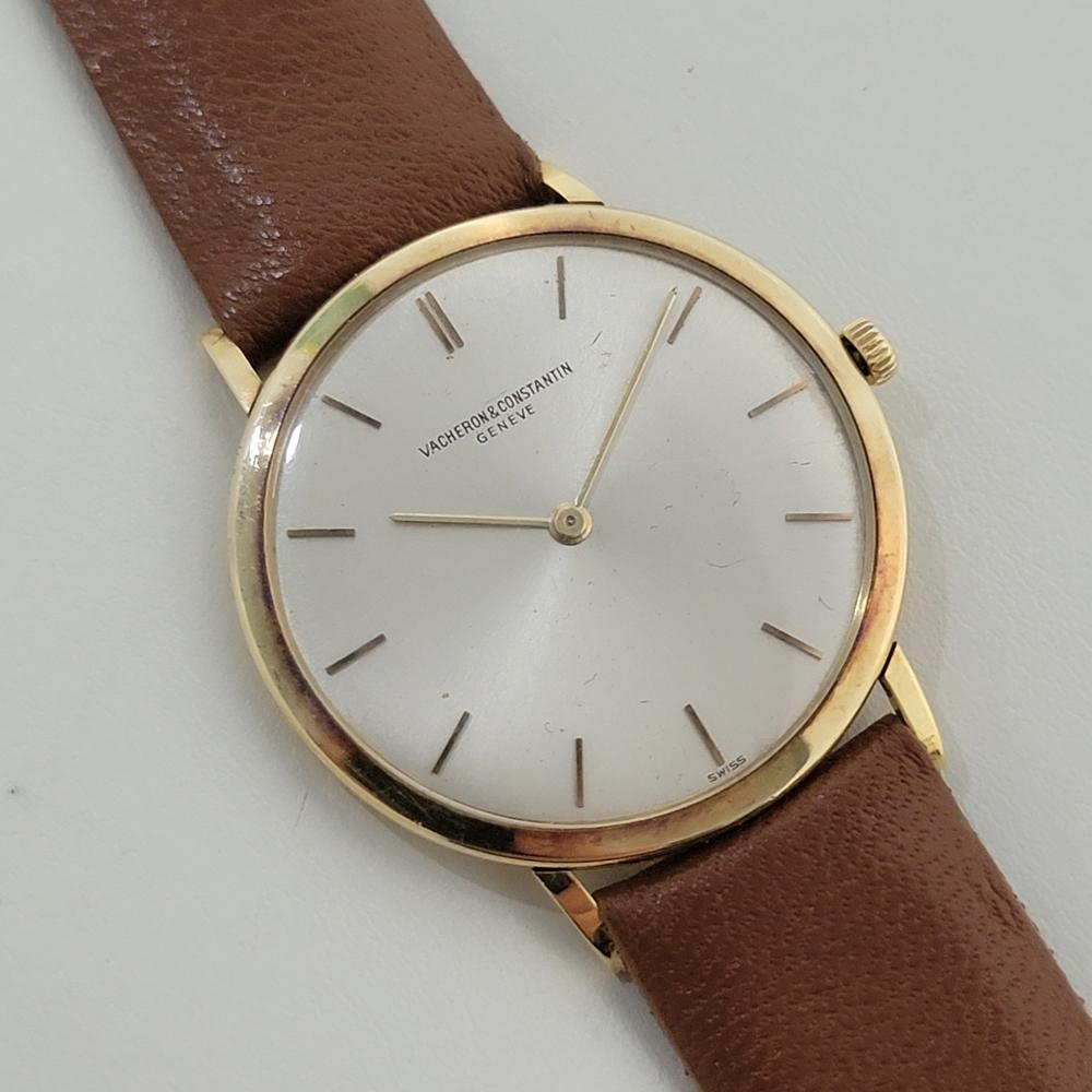 Mens Vacheron Constantin Calatrava 18k Gold 33mm Ultra Thin Manual 1970s RA430 In Excellent Condition In Beverly Hills, CA